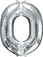 Silver Letter "O" Shaped Mylar Supershaped Balloon 34 Inch